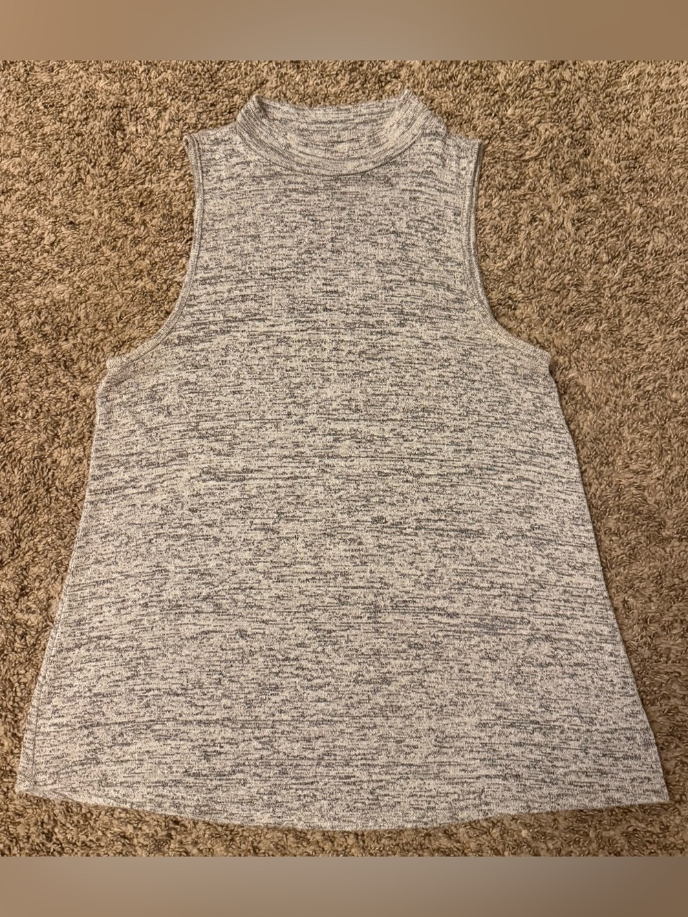 Rebel Sugar Heather Gray Marled Mock Neck Tank
